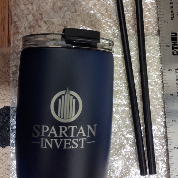 Spartan Invest Swag Simple Modern Deep Ocean Voyager Travel Mug Tumbler - 12oz - Picture 2 of 4
